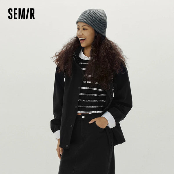 អាវក្រៅស្ត្រី Semir ធន់នឹងទឹក ការពារខ្យល់ រលុង ការពារខាងក្រៅ ទីក្រុង រដូវស្លឹកឈើជ្រុះ ទម្ងន់ស្រាល ពាក់ប្រចាំថ្ងៃ 2026