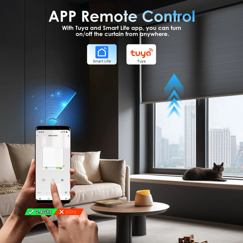 BSEED E Series Zigbee Shutter Switch Smart Click Button Switch for Blinds Plastic Frame Support Tuya Smart Life Alexa Control