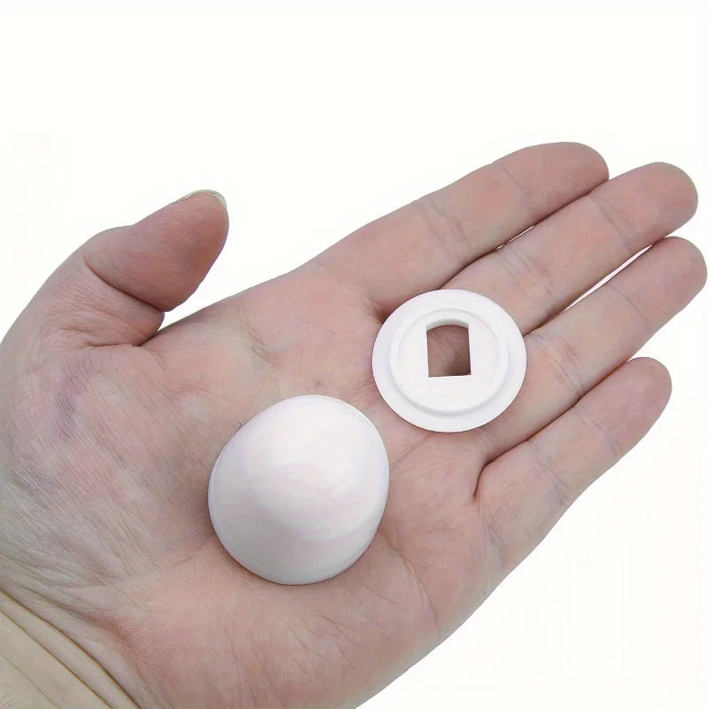 2pcs Premium Round Universal Toilet Bolt Caps - Easy Push-On Installation with Extra Washers, 1.44 Inch Height, Durable Plastic