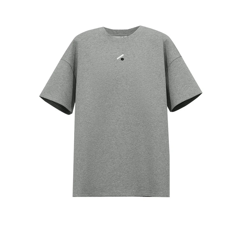 Amii Woman T-Shirts O Neck Drop Shoulder Geometric Embroidery Autumn Loose Tee Tops Casual Comfortable Woman Clothing 12623030