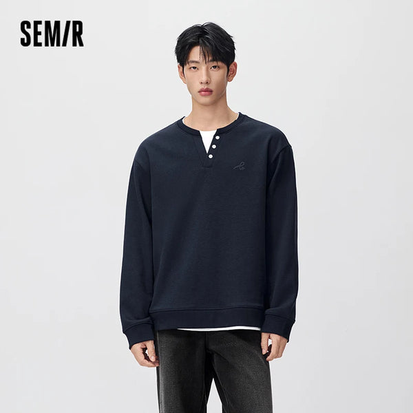 អាវយឺត Semir សម្រាប់បុរស រចនាបថស្រទាប់ៗ បោះពុម្ពក្រាហ្វិក ឆ្នាំ២០២៦ សម្លៀកបំពាក់ប្រចាំថ្ងៃរដូវរងាថ្មី រចនាប័ទ្មទីក្រុង ធម្មតា អាកាសធាតុត្រជាក់ ស្រទាប់ៗ