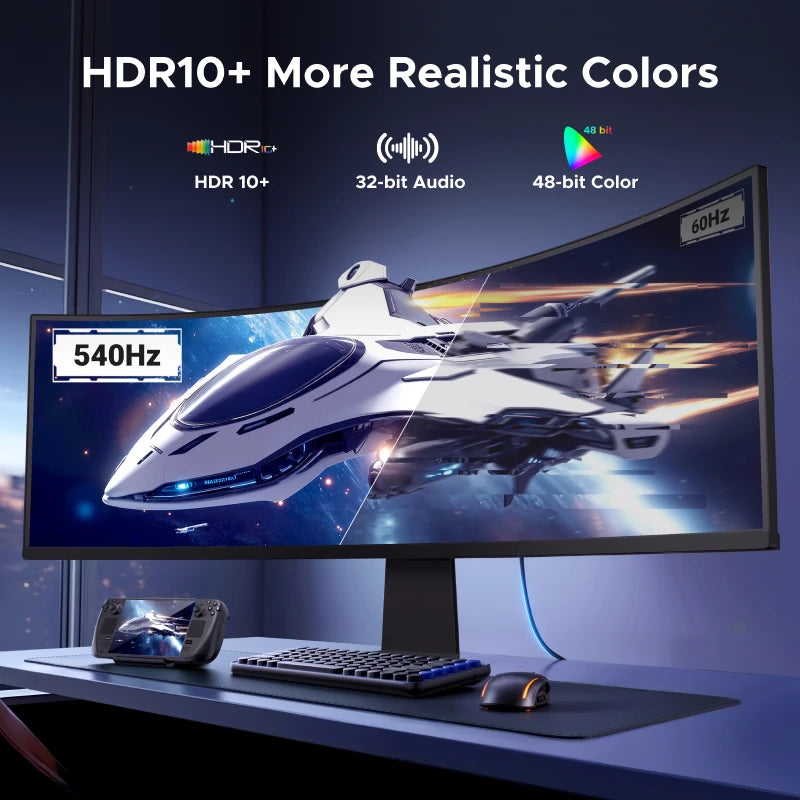 UGREEN 16K@60Hz 6.6FT 80Gbps Right Angle DisplayPort Cable DP 2.1 Cord 8K@240Hz 4K@240 3D HDR HDCP2.3 DSC1.2a FreeSync G-Sync