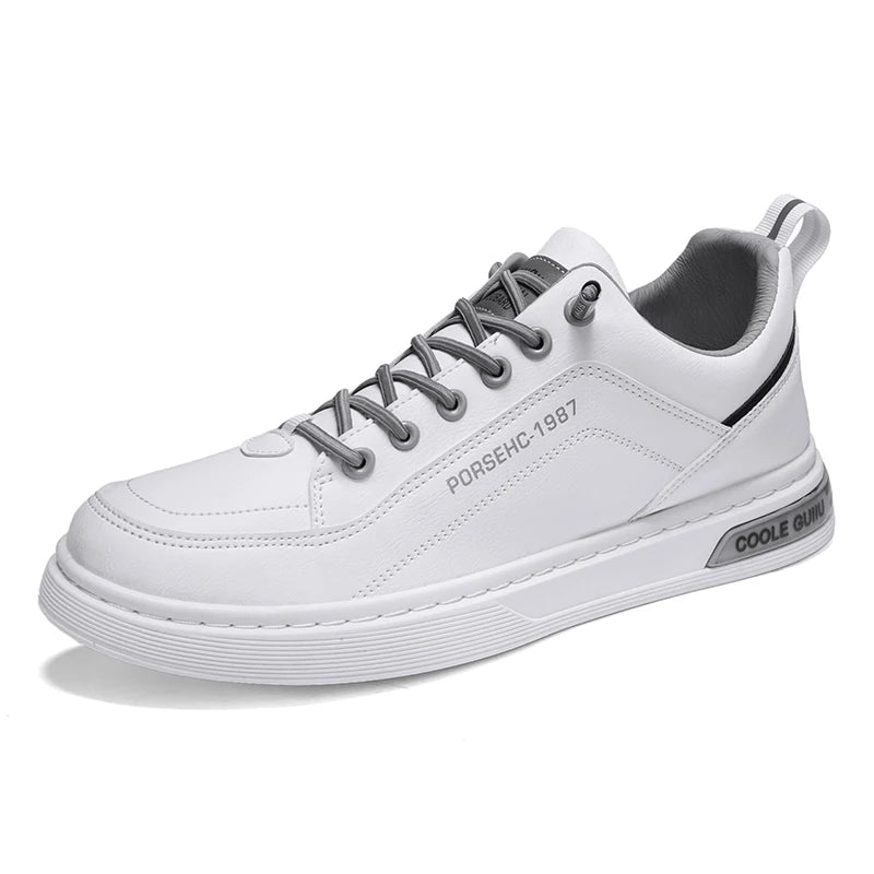 Men's Slip On Casual Shoes Four Seasons New Breathable Lightweight Soft-Sole Outdoor Flat Walking Shoes Student White Board Shoe