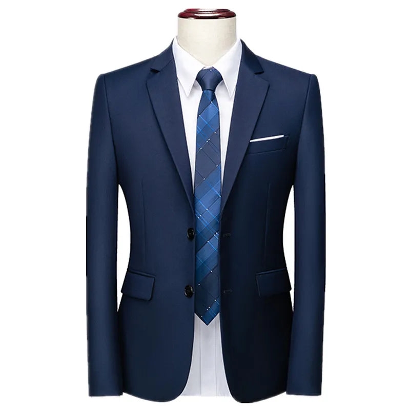 Men's Rose Red Suit Jacket, Wedding/Office Slim-fit Formal Coat, Asian Size M-6XL,Available in Blue, Gray, Black, Purple, Green