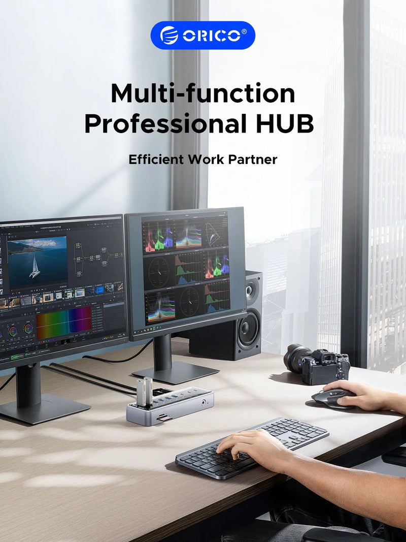 ORICO Metallic USB3.1 Hub 5Gbps High Speed Transmission 13 Ports Simultaneous Expansion Ports For All Macbook Mac Mini
