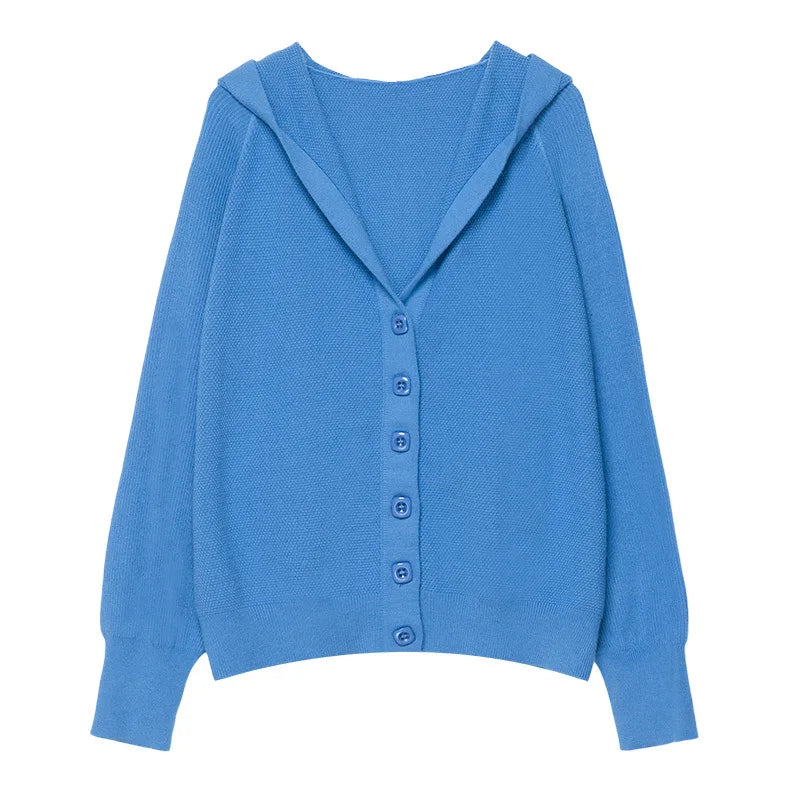 Knitted Cardigan Top Loose Fitting Sweater Jacket Spring Autumn Womens Clothing Korean Version Hoodie Warm Knitwears Coat