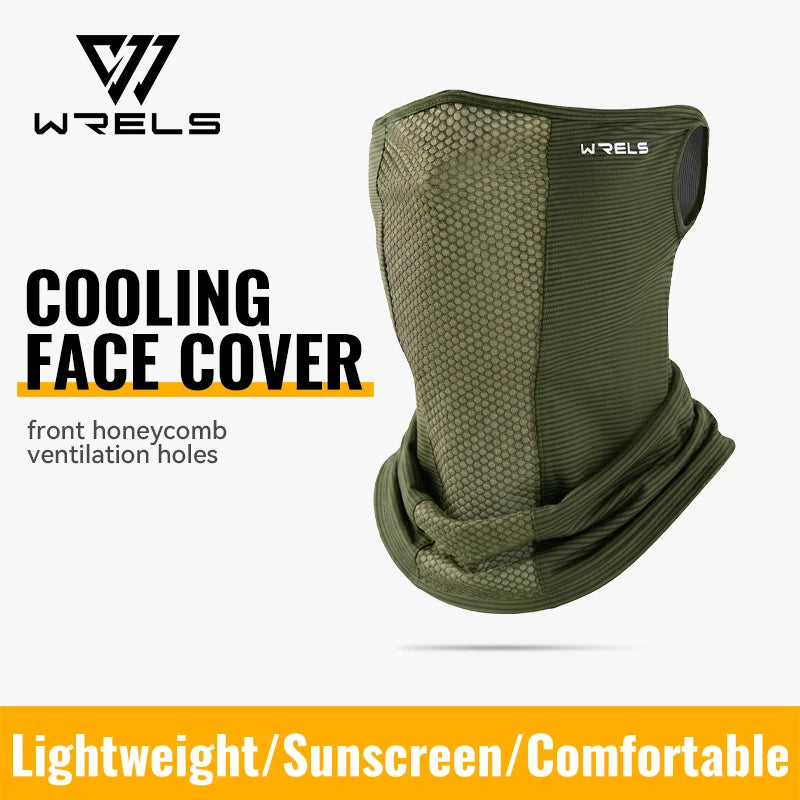WRELS Neck Gaiter UV Protection Face Mask UPF 50+ Cooling Ear Hook Scarf Bandana Summer Cycling Fishing Outdoor Tactical Mask
