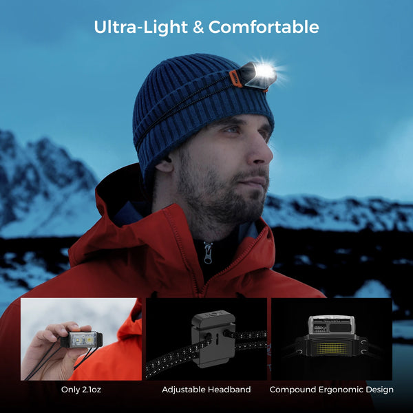 FLEXTAIL TINY HELIO 600Z 2025 - Bright Beam Headlamp, USB-C Rechargeable LED Headlight for Camping Fishing Hiking Bike Riding