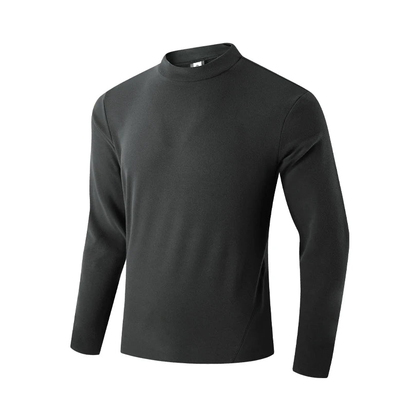 SBWL Fashion Winter/Autumn Men's High-Quality New Outdoor Sports Long-Sleeved T-Shirt Simple Style Warm Round Neck Tops