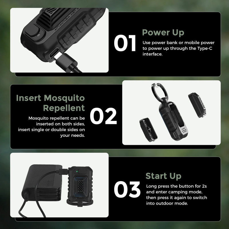 FLEXTAIL LIGHT REPELLER - Portable Mosquito Repeller with Dual Modes, IPX4 Waterproof, Without Repellent Mats