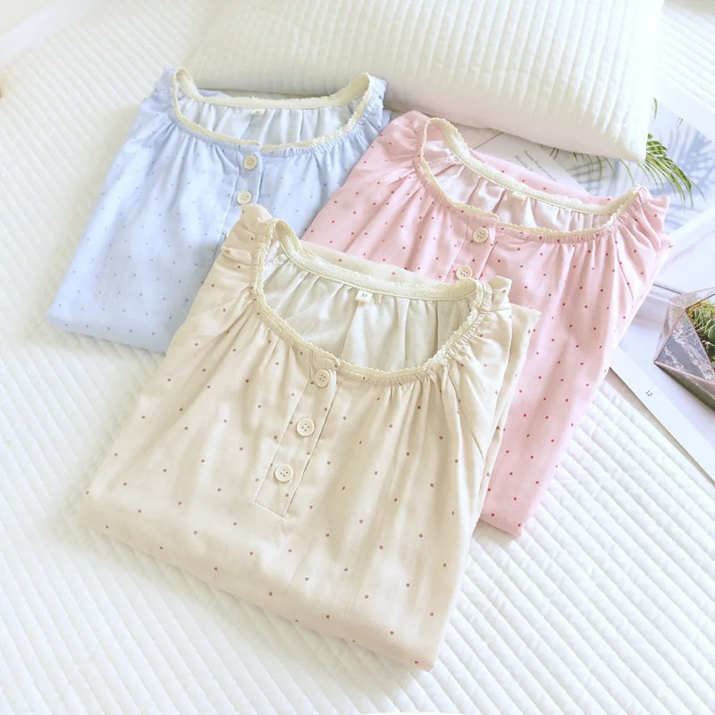 Thin Nightgowns Woman Sleep Summer Pajama Dress New Short Sleeve Sleepwear Women's Cotton Loungewear Home Clothes Nightdress