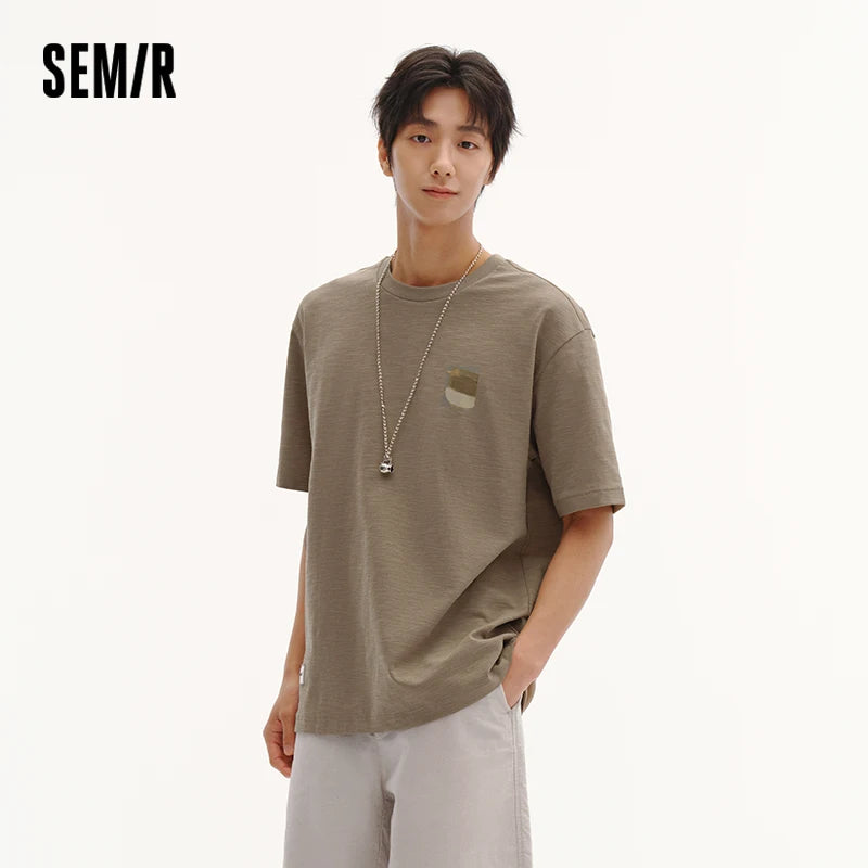 Semir Unisex Tshirt Linen Like Texture Short Sleeve Fun Graphic Print Summer 2026 Trendy Everyday Casual Style Top