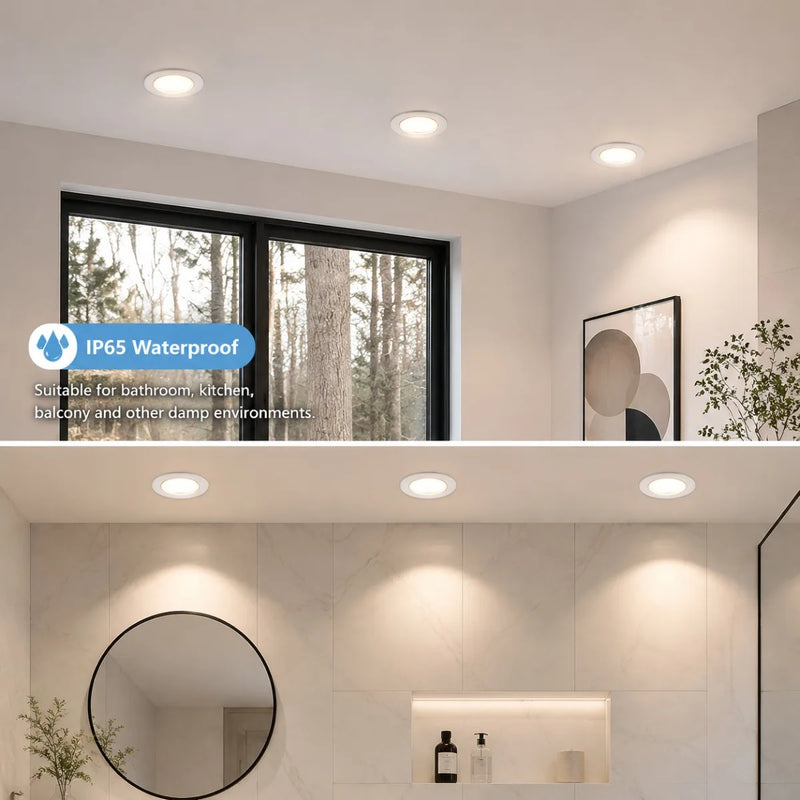 JOYINLED Waterproof Recessed Spotlight Trim GU10 MR16 Ceiling Light Frame Round LED Downlight Mounting Ring Bathroom Kitchen