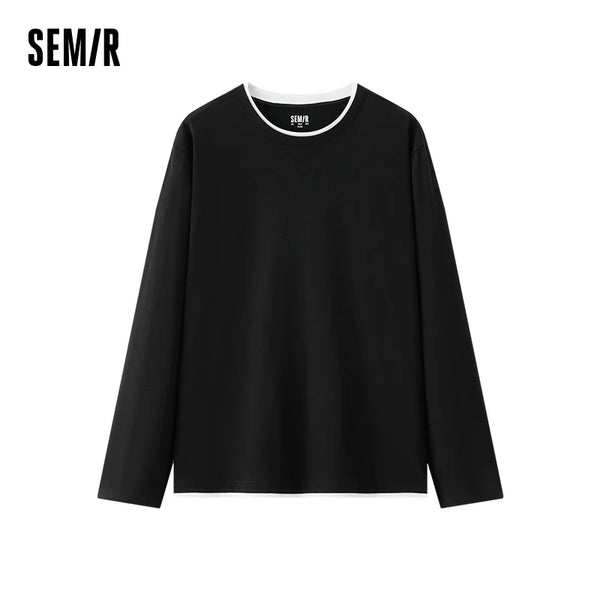 អាវទ្រនាប់បុរស Semir អាវពីរជាន់ កមូល ផ្ទុយពណ៌ អាវធម្មតាសម្រាប់ពាក់ក្រៅផ្ទះ រដូវស្លឹកឈើជ្រុះ ឆ្នាំ២០២៦