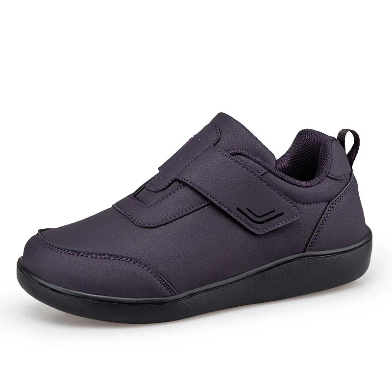 Wide Toe Box Orthopedic Shoes for Men Women Adjustable Hook&Loop Leather Casual Sneakers Elderly Easy Wear Walking Footwear