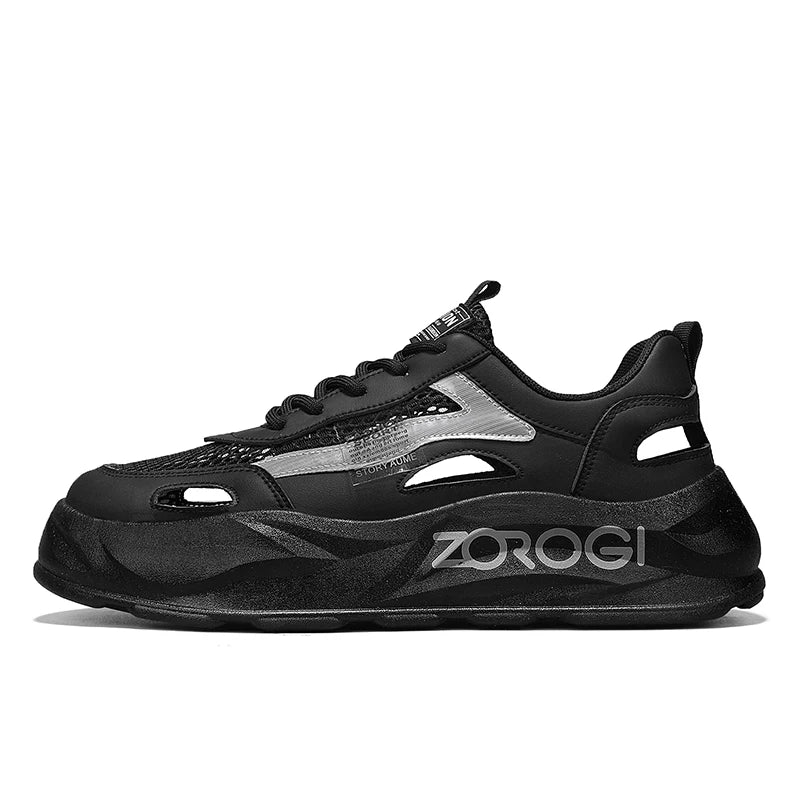 Men Sports Shoes Summer New Thick Soled Hollow Mesh Mesh Breathable Fashionable Lace Up Casual Versatile Running Shoes for Men