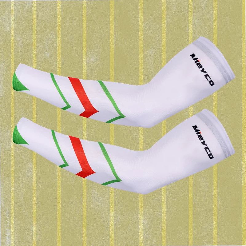 Men Cycling Arm Sleeves Sun Protection UV Proof Arm Covers Cuffs for Running Biking Driving Outdoor Sports