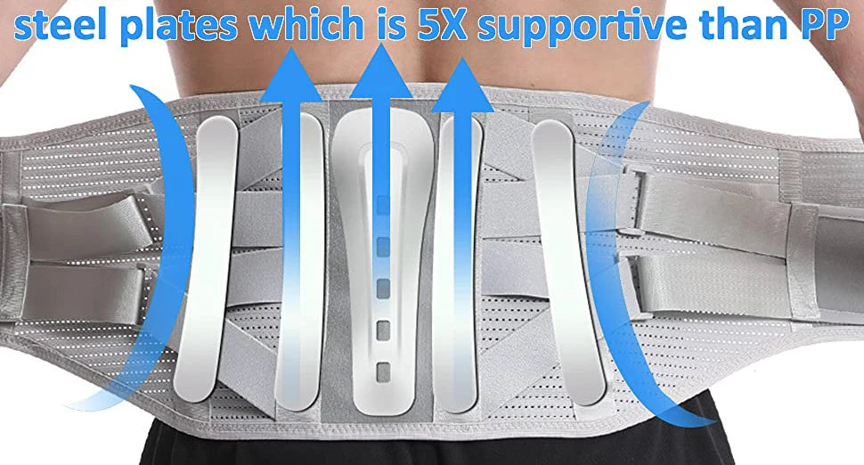 KOMZER Lower Back Pain Relief Belt, Waist Adjustable Back Brace Lumbar Support for Sciatica Scoliosis Herniated for Women & Men
