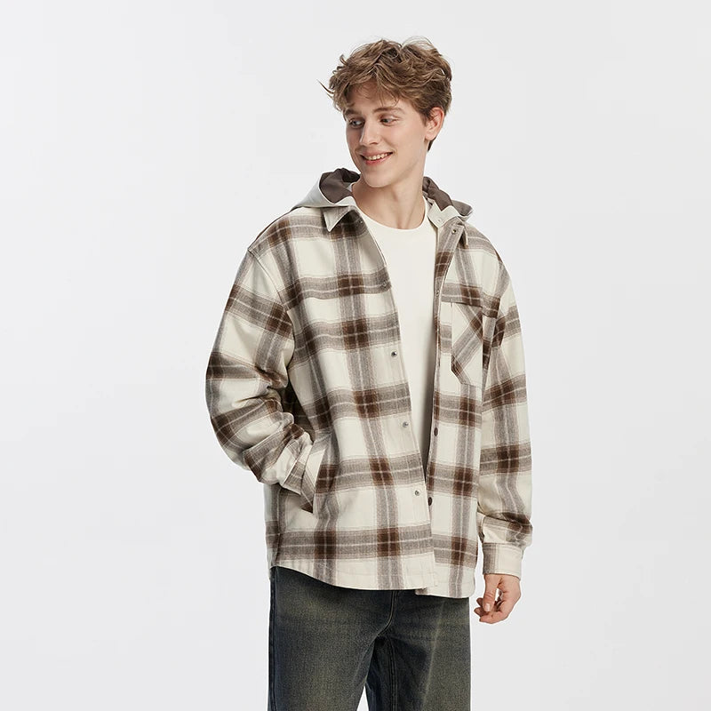 Semir Men Jacket Detachable Hood Plaid Pocket Outdoor Casual Style Comfortable Autumn Lightweight Outerwear 2026
