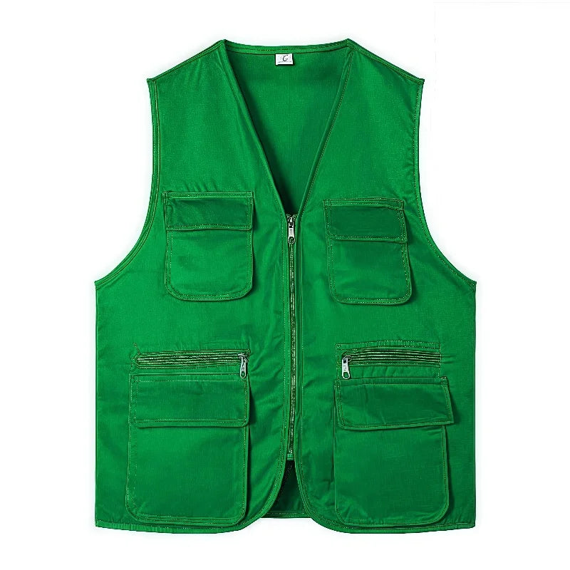 Work and Leisure All-Match Summer Fishing Vest Multi-Pocket Vest High-End Custom Logo Printed Brand Text