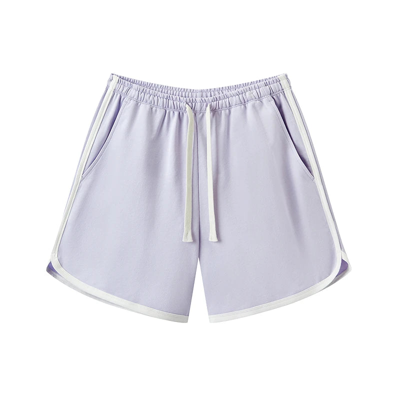 Semir Homewear Women Light Sporty Style Pure Cotton Shorts Summer Loose Sleep Pants Outerwear Narrow Waist Retro Color Block