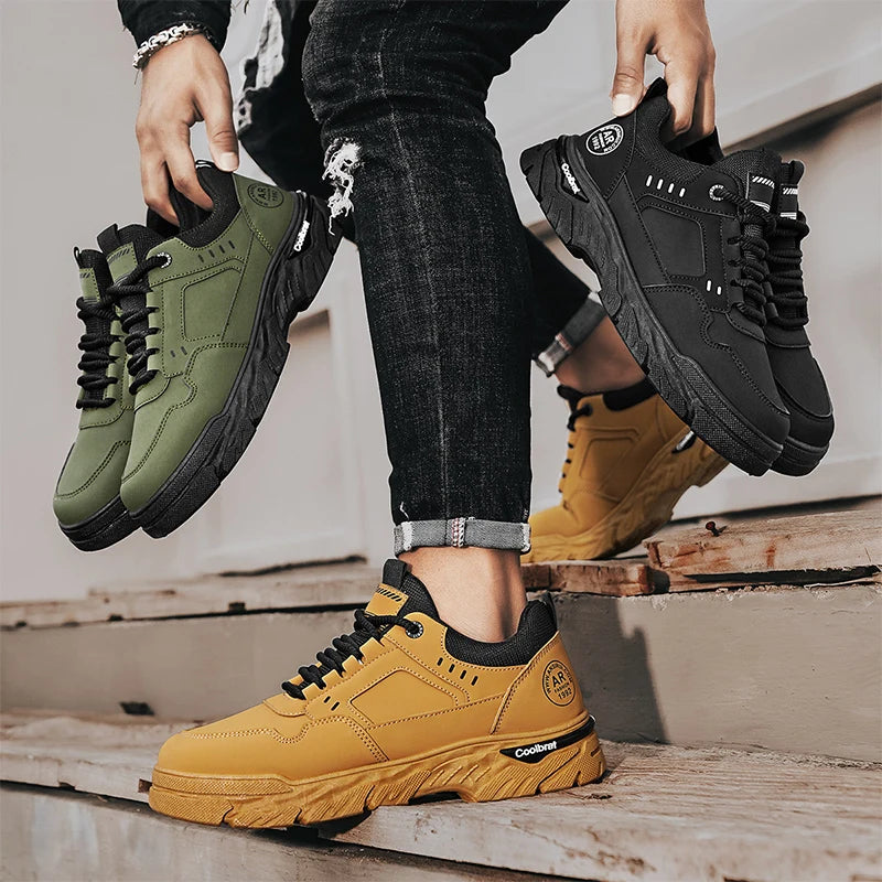 Men's Tooling Shoes Four Season Soft-sole Non-slip Comfort casual Walking Shoes Outdoor fashion Breathable Labor Protection Shoe