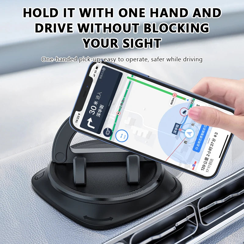 SEAMETAL 360 Degree Rotatable Mobile Phone Holder Anti Slip Car Dashboard Phone Mount Stand GPS Support in Car for All Phones