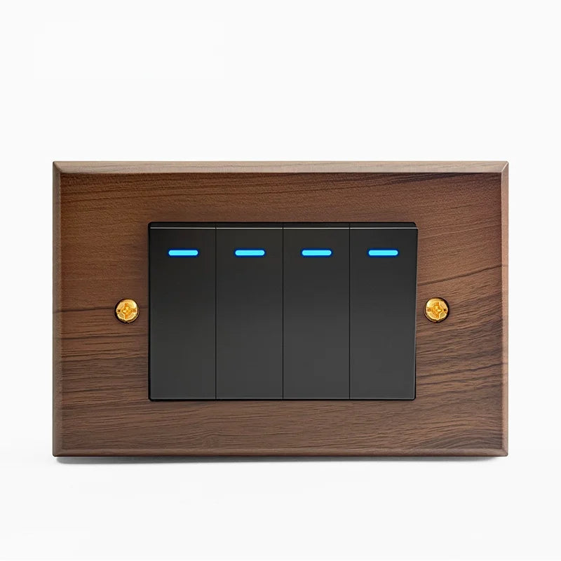 Pure solid wood antique American wall socket switch panel, Brazil Taiwan Thai Japan b&B vintage 15A wall light switch 118mm*75mm