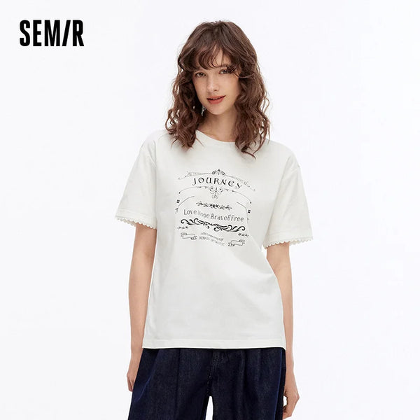 អាវយឺតនារី Semir ឆ្នាំ ២០២៦ បោះពុម្ពលើក្រណាត់រលុង ម៉ូដទាន់សម័យ ធម្មតា ទន់ ប្រចាំថ្ងៃ