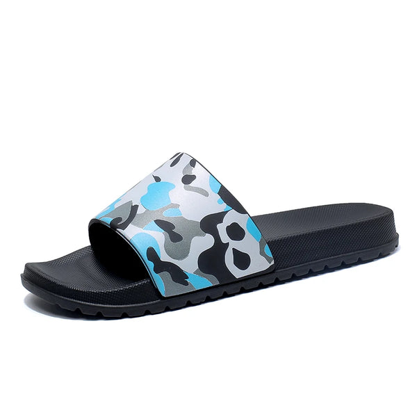 Camouflage Print Slide Sandals Anti Slip EVA Open Toe Slides Casual Indoor Shower Outdoor Beach Pool Slippers for Men 4 Colors