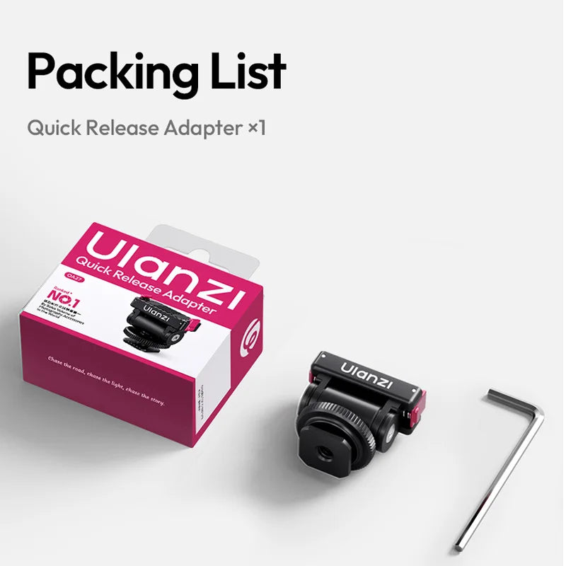 Ulanzi OA27 ជើងទ្រ ស្បែកជើង ត្រជាក់ រហ័ស សម្រាប់ DJI Action 6/Nano Magnetic Adapter Tripod Mount ជាមួយ វីស 1/4" អាច លៃតម្រូវ ការ ផ្អៀង 180°
