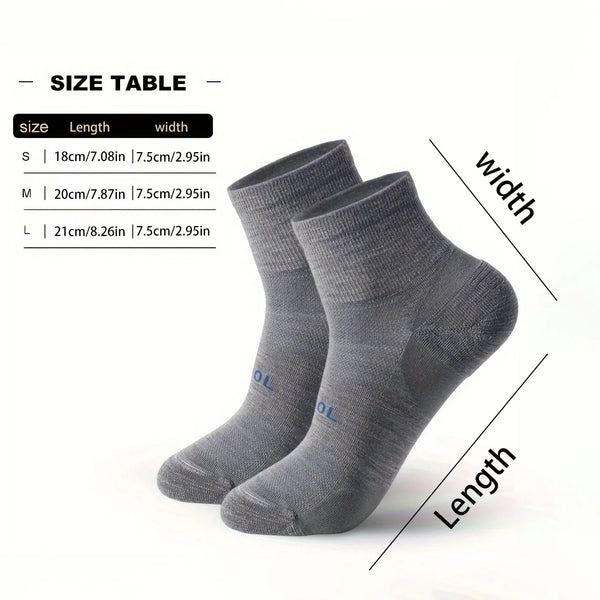WRELS 1/2/3 Pairs Merino Wool Sports Socks Thermal Cushioned Hiking Socks Anti‑Blister Breathable Anti-Odor Climbing Travel Sock