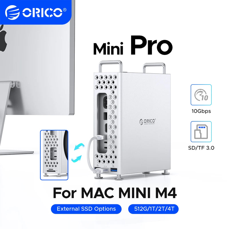 ORICO MiniPro for Mac mini M4 Expansion Docking Station usb hub 10Gbps Apple Accessories M.2 SSD Expansion Expansion Enclosure