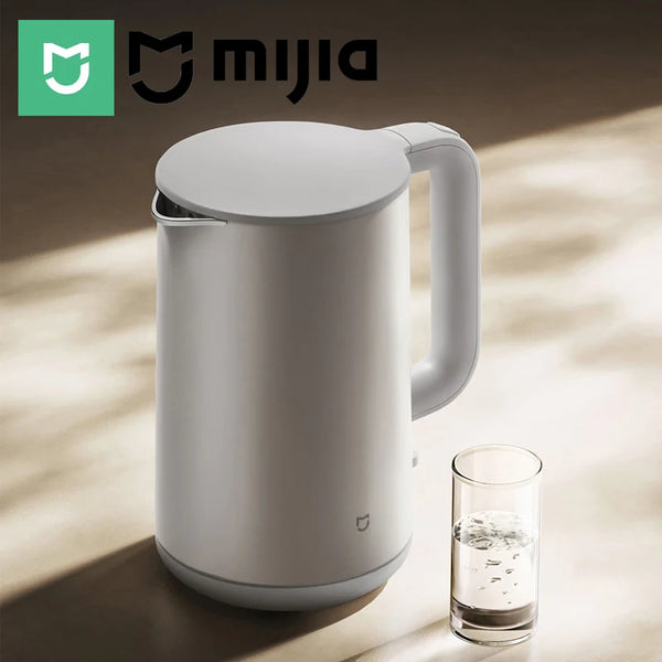 MIJIA Electric Kettles S1,Double Wall,1800W,4 Safety, Food-Grade 316L Stainless,1.7L Water Boiler,CN Version with Adapter