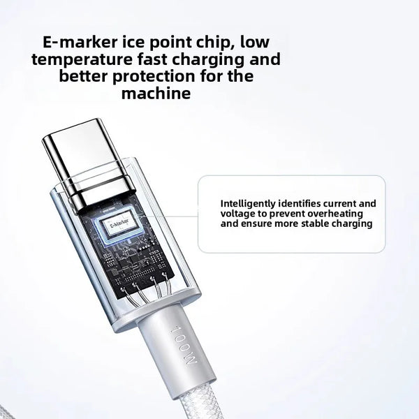 ខ្សែសាក Anker USB-C ទៅ USB-C 100W សាកលឿន PD Data Cable Type C សម្រាប់ Samsung Xiaomi MacBook Tablet