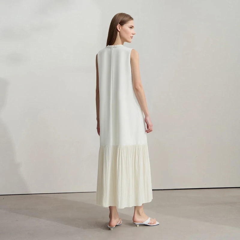 រ៉ូប Amii Women Summer 2026 រ៉ូប A-Line ដៃខ្លីថ្មី រចនាបទបែបបារាំង កមូល ស្រស់ស្អាត 12652044