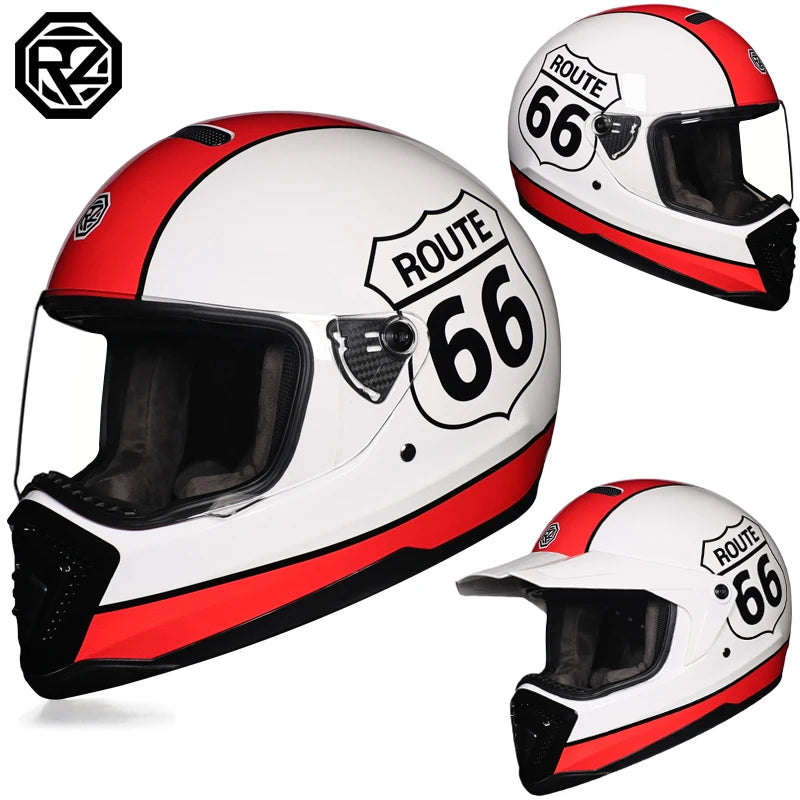 2024 new ORZ retro motorcycle helmet, American cruise full helmet, motorcycle with free brim