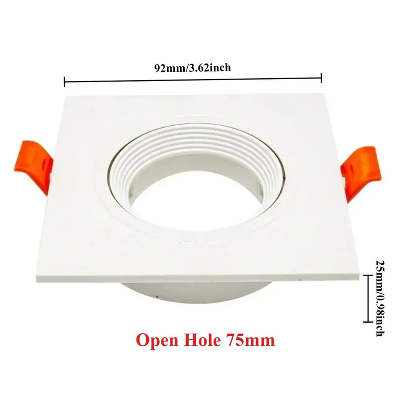 JOYINLED 1/10PCS Square Recessed Ceiling Spotlight Frame GU10 MR16 Socket Holder Adjustable Downlight Trim 75mm Open Hole