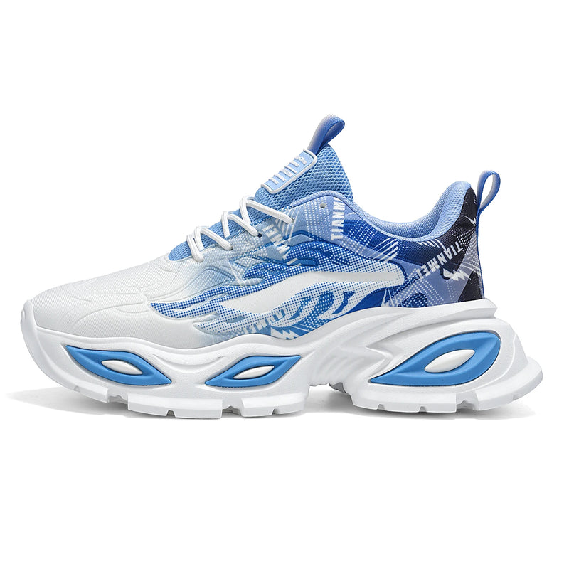 Men Sports Shoes Fashionable Versatile Comfortable Mesh Breathable Lightweight Thick Soled Shoes New Street Fitness Shoes Man