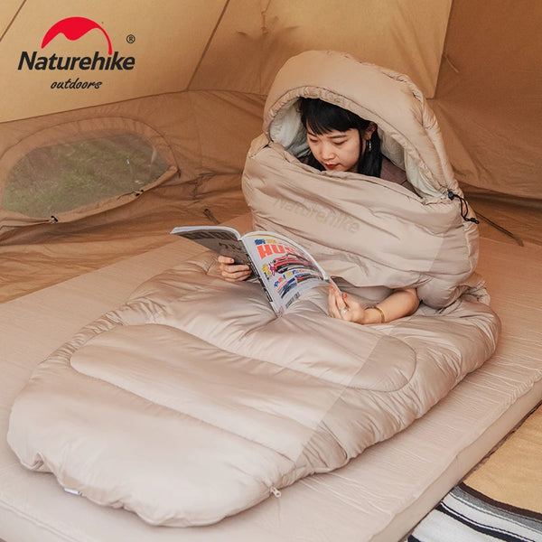 កាបូបគេងសម្រាប់បោះតង់ Naturehike PS200 PS300 PS400 កាបូបគេងក្តៅសម្រាប់រដូវរងា កាបូបគេងកប្បាសចល័តសម្រាប់ក្រៅផ្ទះ ភួយសម្រាប់រុំខ្លួន