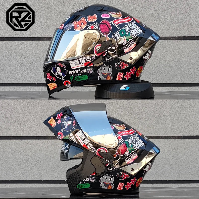 ORZ's latest motorcycle helmet dual lens modular flip helmet casco para moto motorcycle travel semi full helmet casque moto