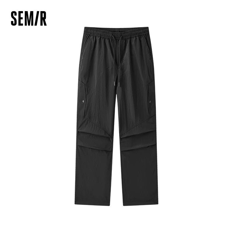 Semir Women Pants Cooling 2026 UV Protection Textured Pleated Wide Leg Drawstring Urban Casual Everyday Style Soft