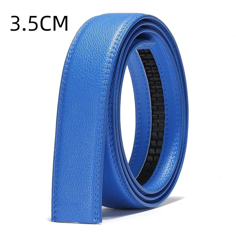 2.4cm 3.0cm 3.5cm Width Available,PU Automatic Buckle Strip Yellow Belt Gray Belt Blue Green Belts (No Belt Metal Buckle) 2026