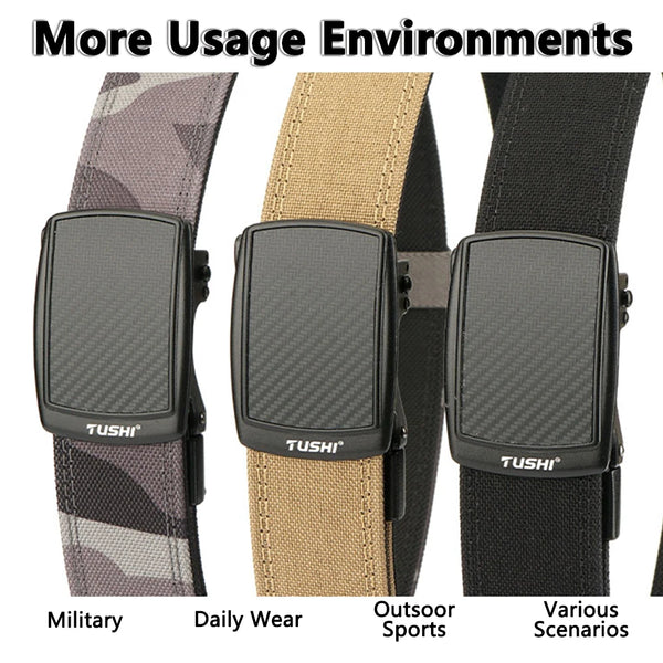 TUSHI Automatic Buckle Belt for Men 38mm Hard Nylon Military Tactical Belt Hunting Gun Belt Male Outdoor Girdle IPSC Accessories