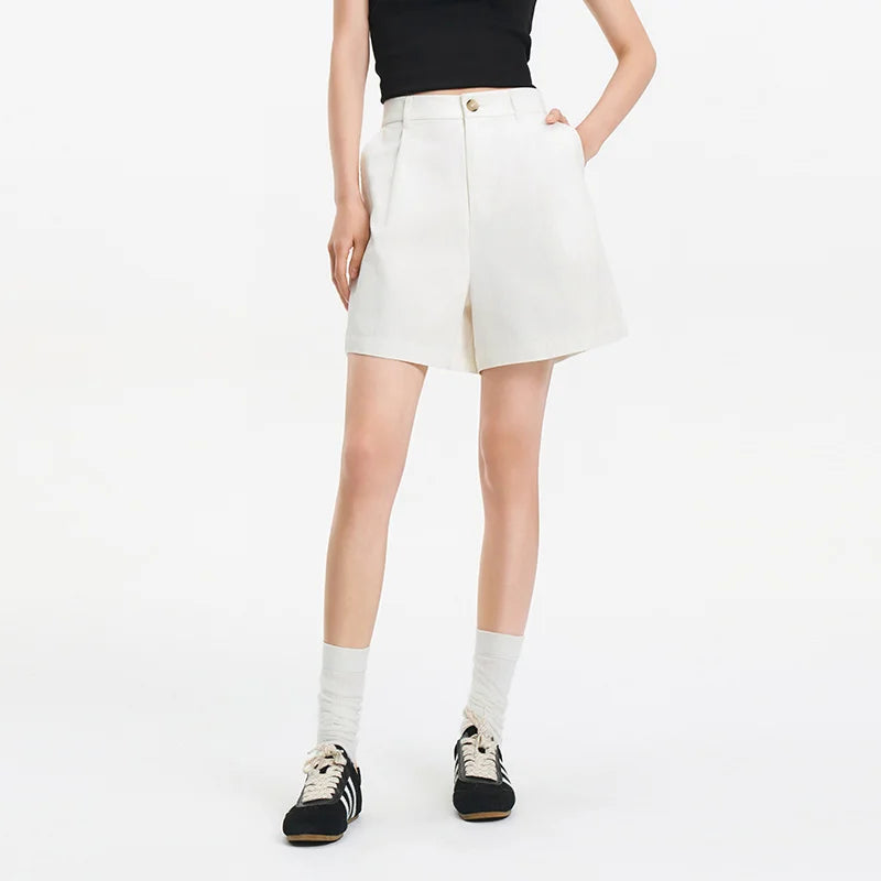 Semir Womens Shorts 2026 Pleated Semi Elastic Waist Loose Slim Fit Versatile Casual Fashion