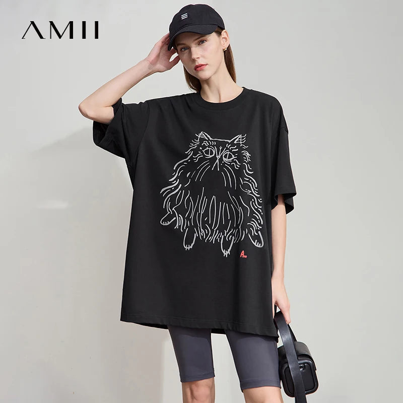 អាវយឺត AMII រដូវក្តៅថ្មីសម្រាប់នារីការិយាល័យឆ្នាំ ២០២៦ អាវដៃខ្លីកមូលរលុងសម្រាប់នារីទាន់សម័យ 12522080