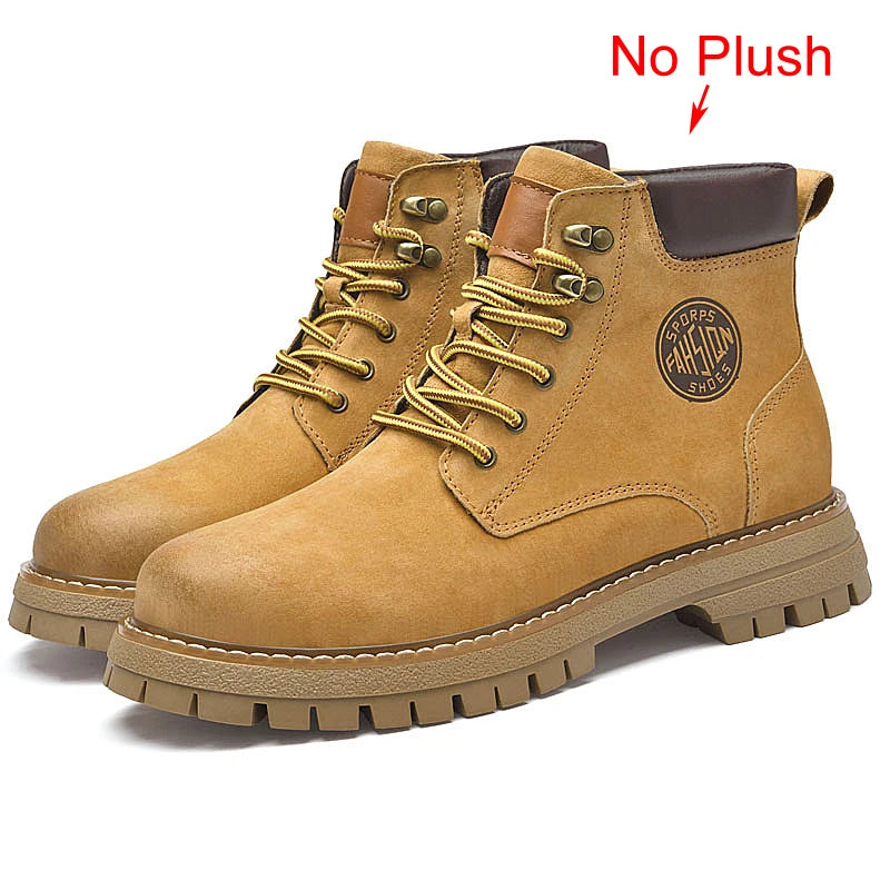 Winter Mens Suede Leather Boots For Men High Quality Ankle Boots Botas Hombre Cuero Size 37-46 Dropshipping