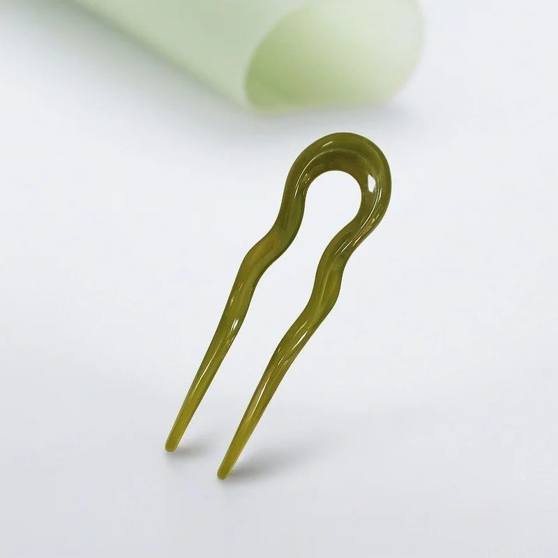 2pcs U-Shaped Wave Hair Pins - Anti-Slip Updo Fork Clips for Thick & Thin Hair,Elegant Hair Additions for Women Daily & Party