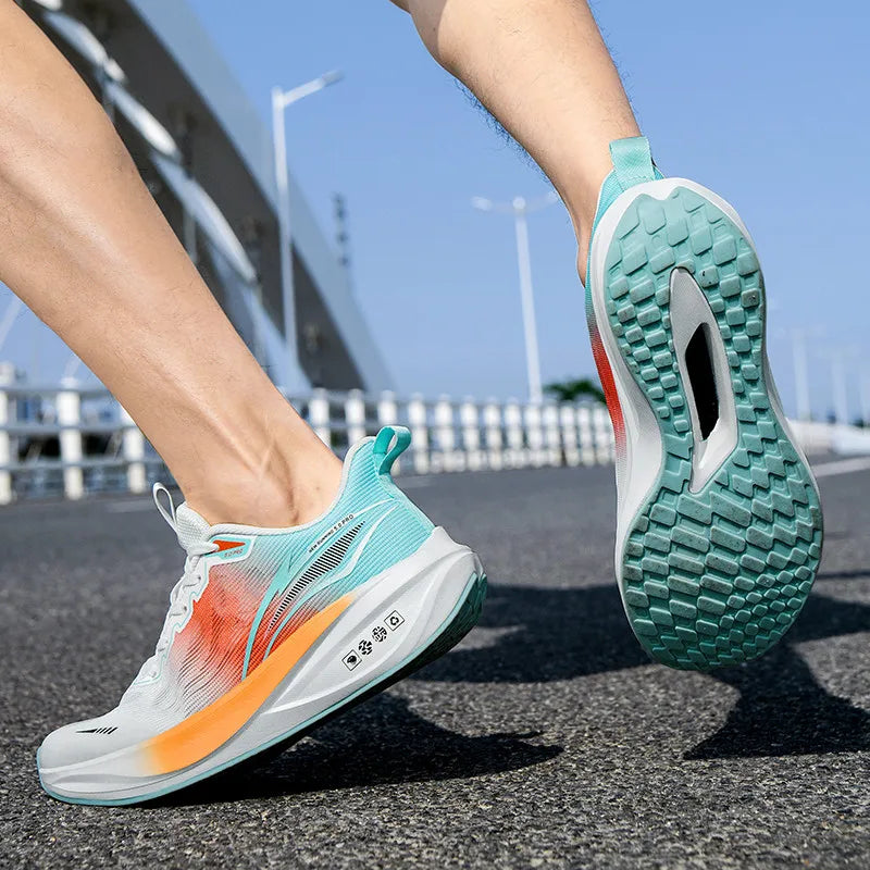 Men women light racing running shoes four seasons soft sole comfort outdoor casual sports shoes couples breathable mesh sneakers