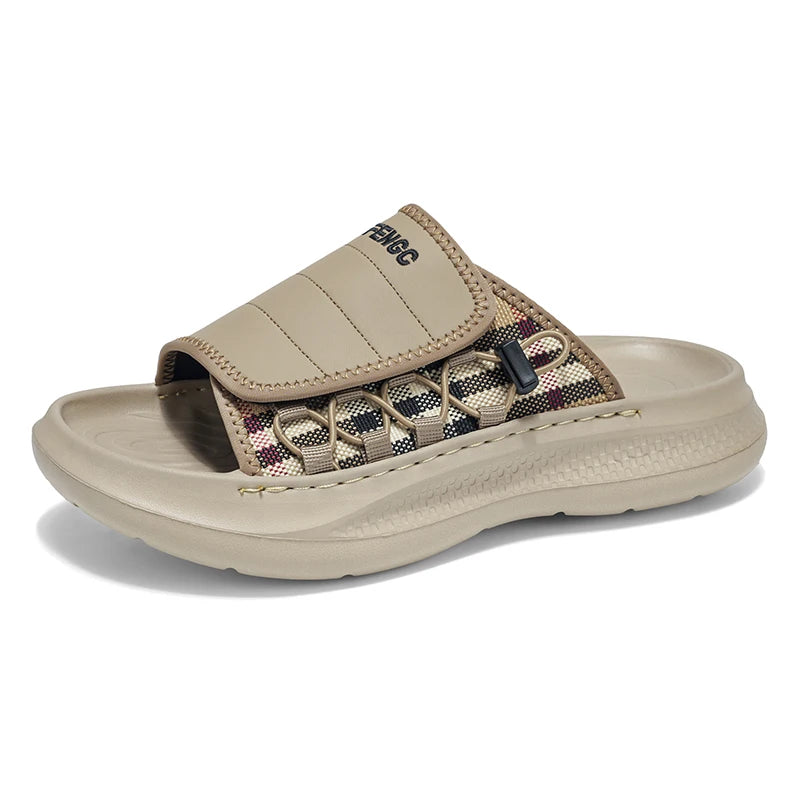 Men's One Strap Slides Summer New EVA Slippers Non Slip Waterproof Casual Beach Shoes Comfort Soft sole Outdoor Walking Slippers
